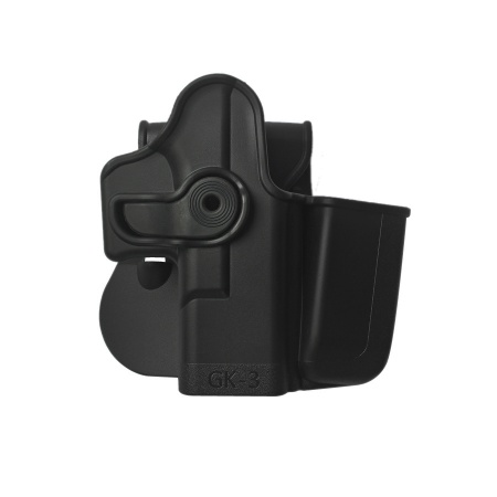 IMI-Z1023 Polymer Retention Gun Holster Level 2 with integrated magazine pouch for Glock aresmaxima.com