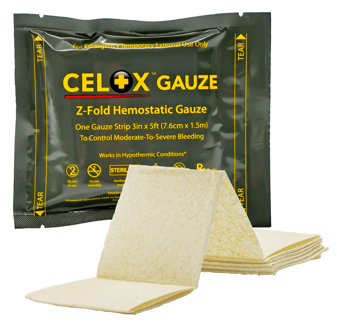 Celox Rapid 5’ Z-Fold Gauze aresmaxima.com