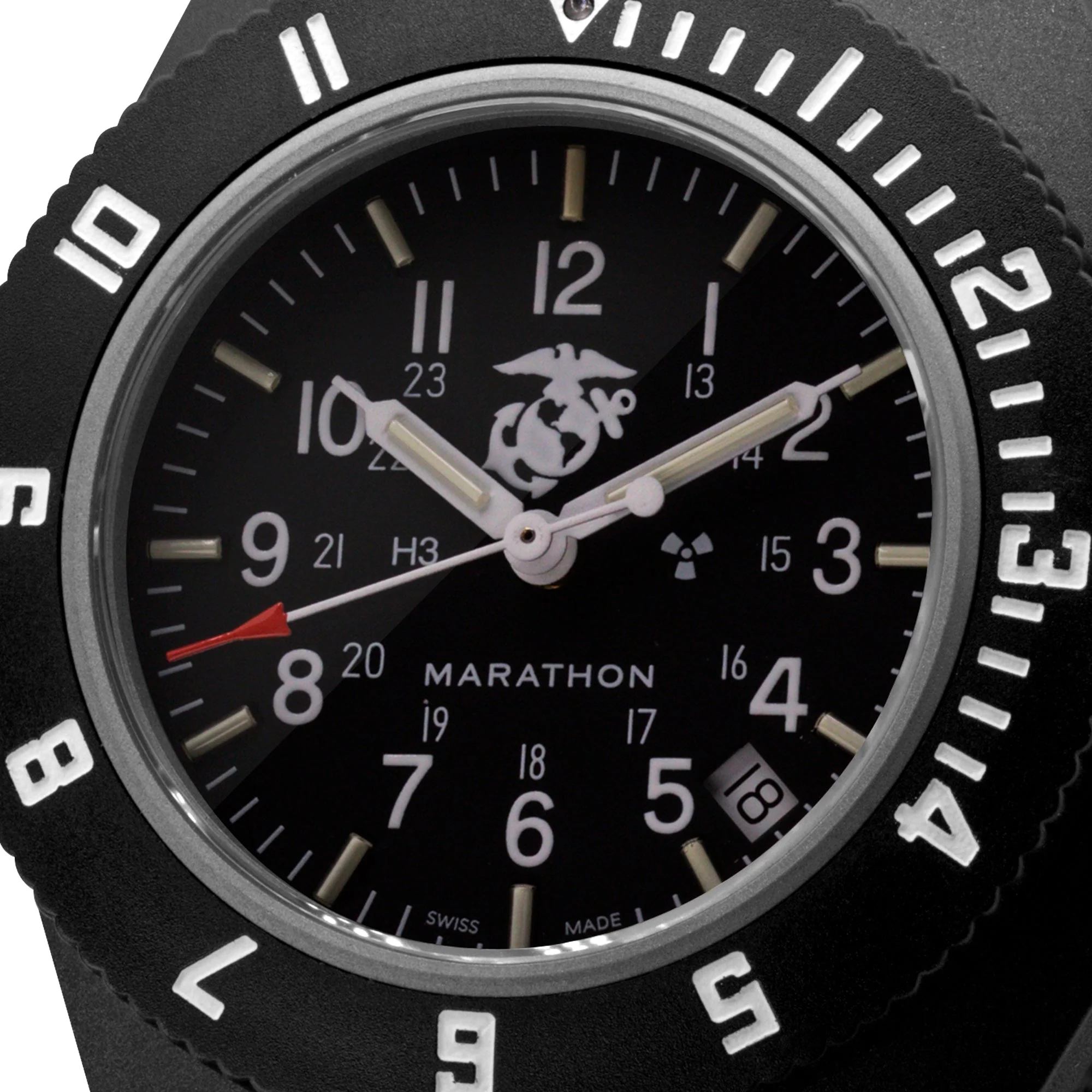 Marathon 41mm Official USMC Black Pilot's Navigator with Date aresmaxima.com