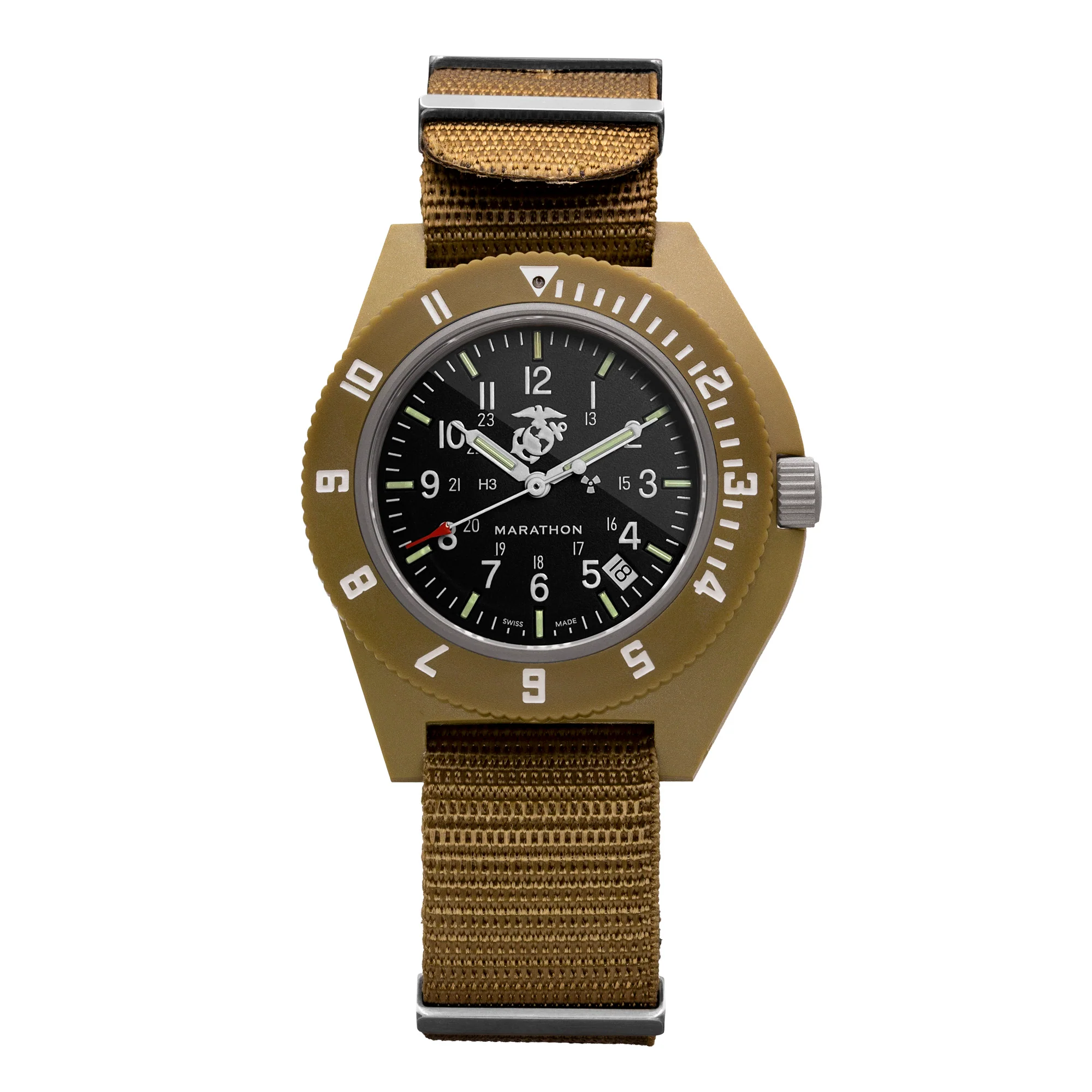 Marathon 41mm Official USMC Desert Tan Pilot's Navigator with Date aresmaxima.com