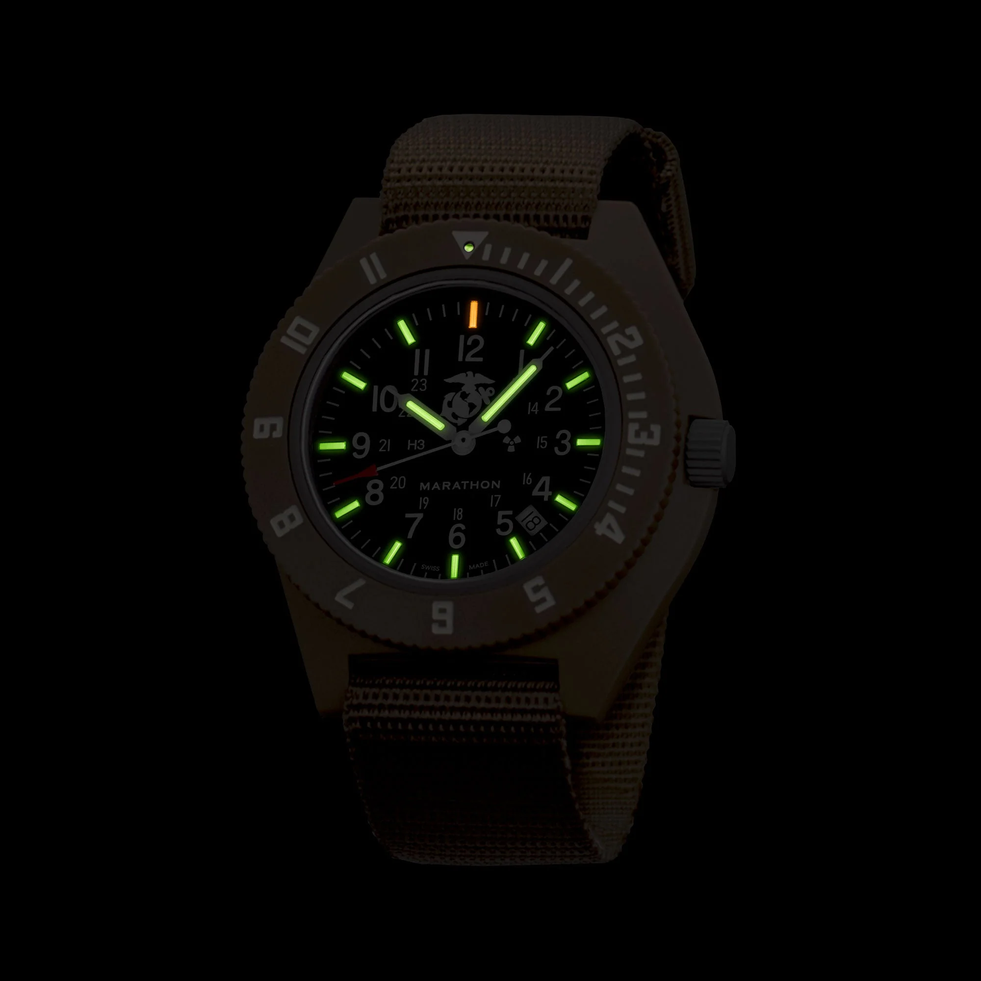 Marathon 41mm Official USMC Desert Tan Pilot's Navigator with Date aresmaxima.com