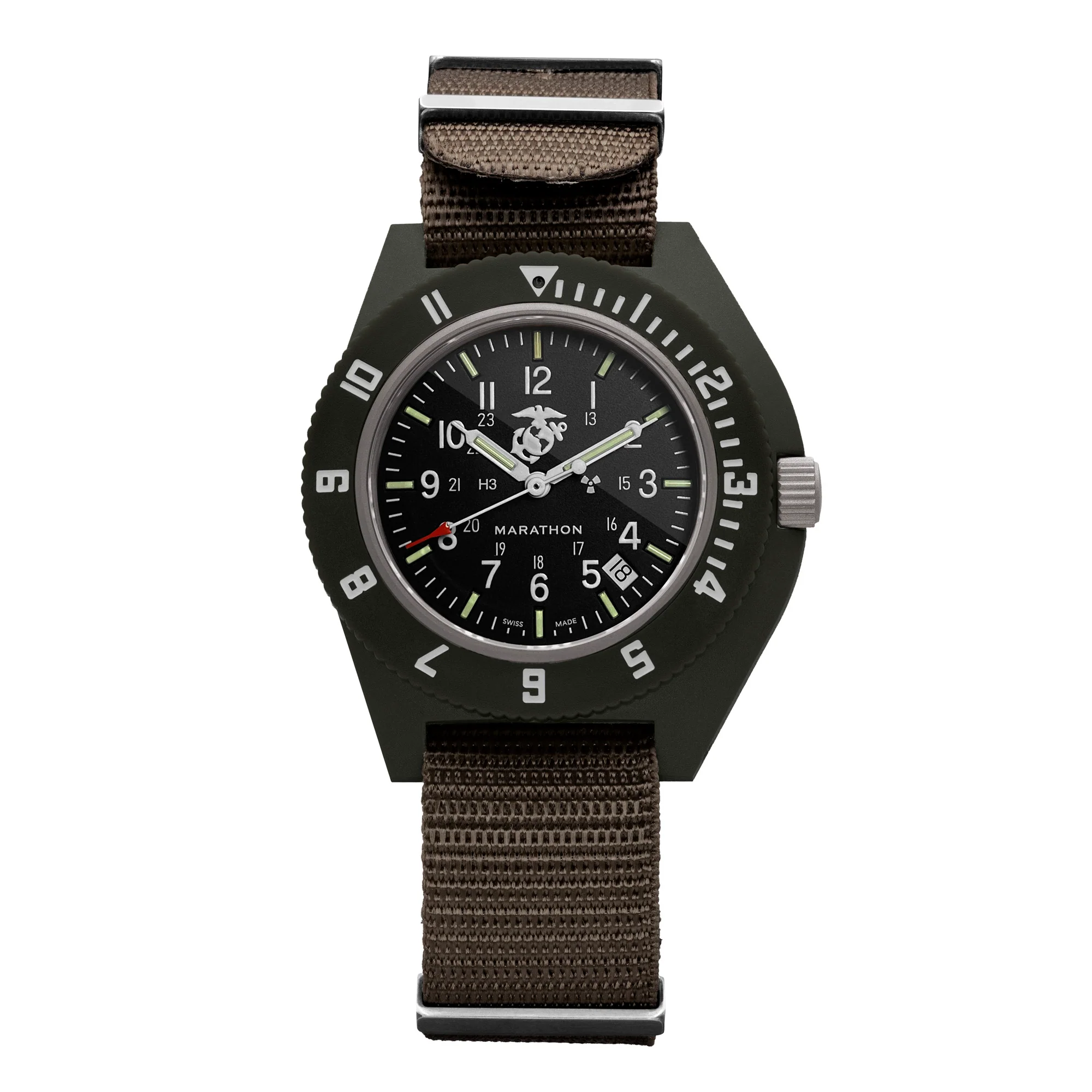 Marathon 41mm Official USMC Sage Green Pilot's Navigator with Date aresmaxima.com