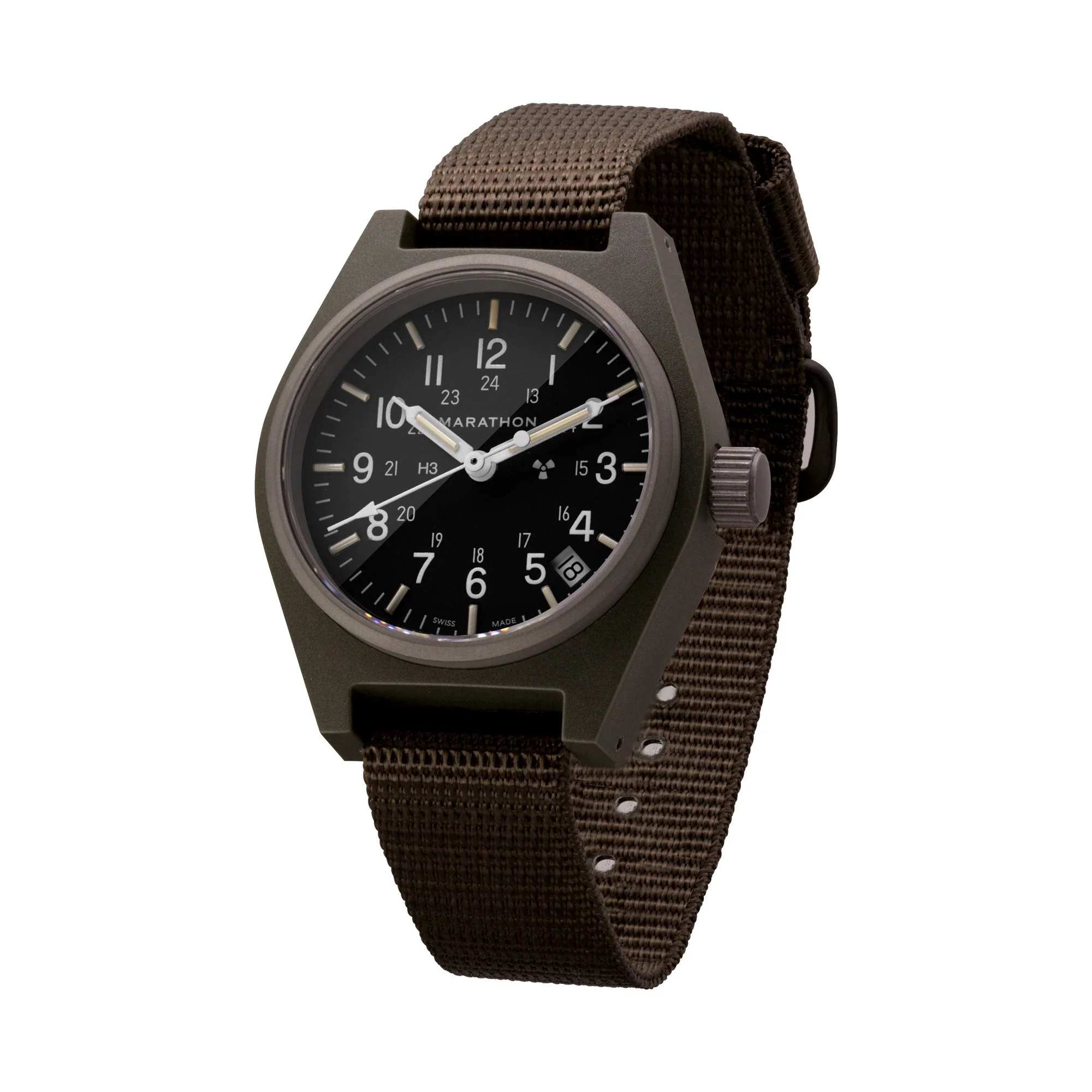 Marathon 34mm Sage Green General Purpose Quartz with Date (GPQ) aresmaxima.com