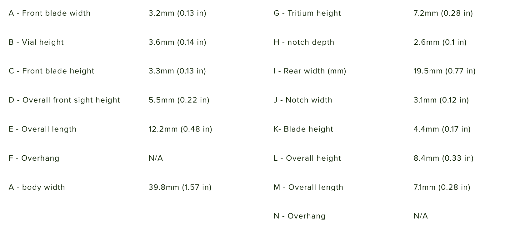 Meprolight Tritium Tru-Dot specs CZ75 aresmaxima.com