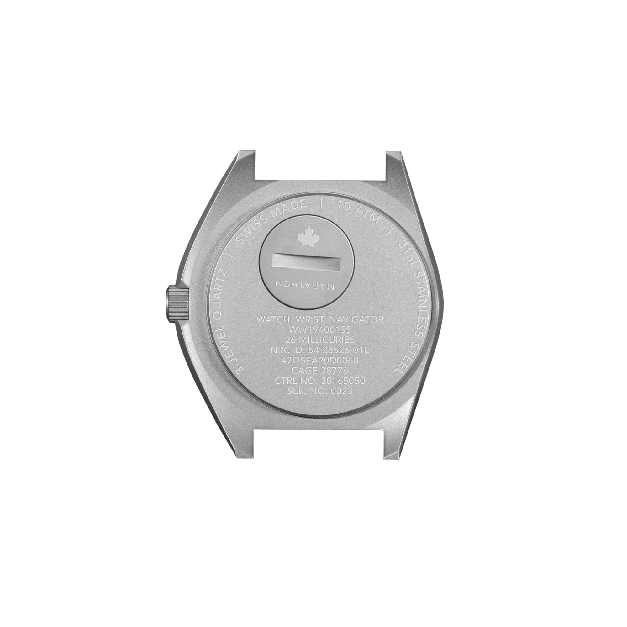 41mm Arctic Steel Navigator (SSNAV) on Black 3-Piece Rubber Strap Kit aresmaxima.com