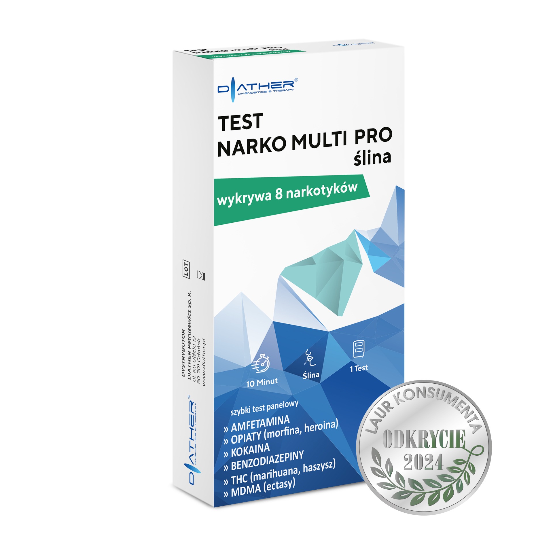 Test salivaire DIATHER NARKO MULTI Pro ślina - 8 substances aresmaxima.com