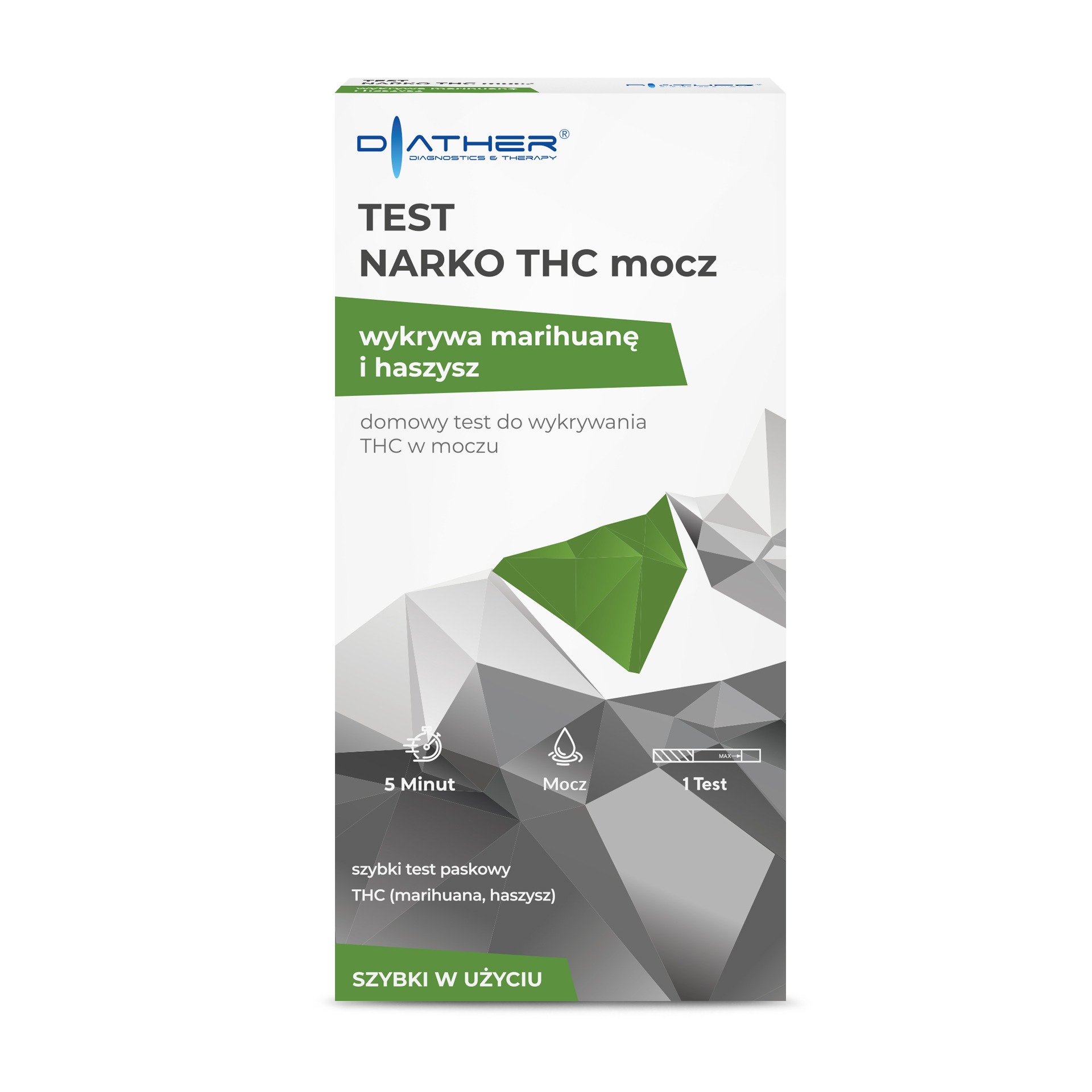 Test par bandelette DIATHER NARKO THC mocz - Marijuana, haschisch (THC) aresmaxima.com