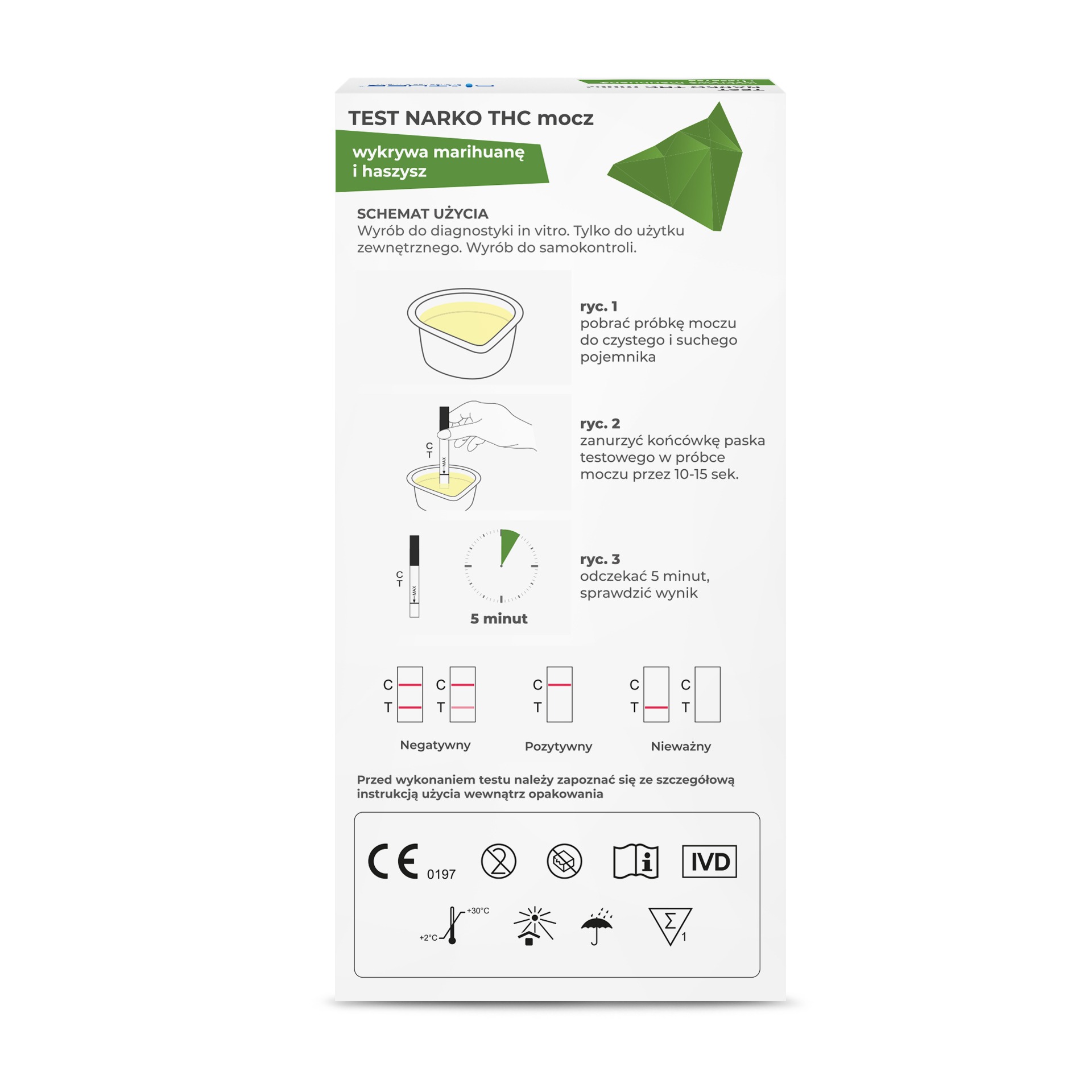 Test par bandelette DIATHER NARKO THC mocz - Marijuana, haschisch (THC) aresmaxima.com