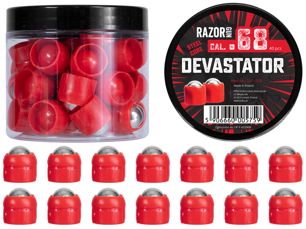 Munitions RazorGun - Steel Core Devastator cal. 68 (40 unités) aresmaxima.com